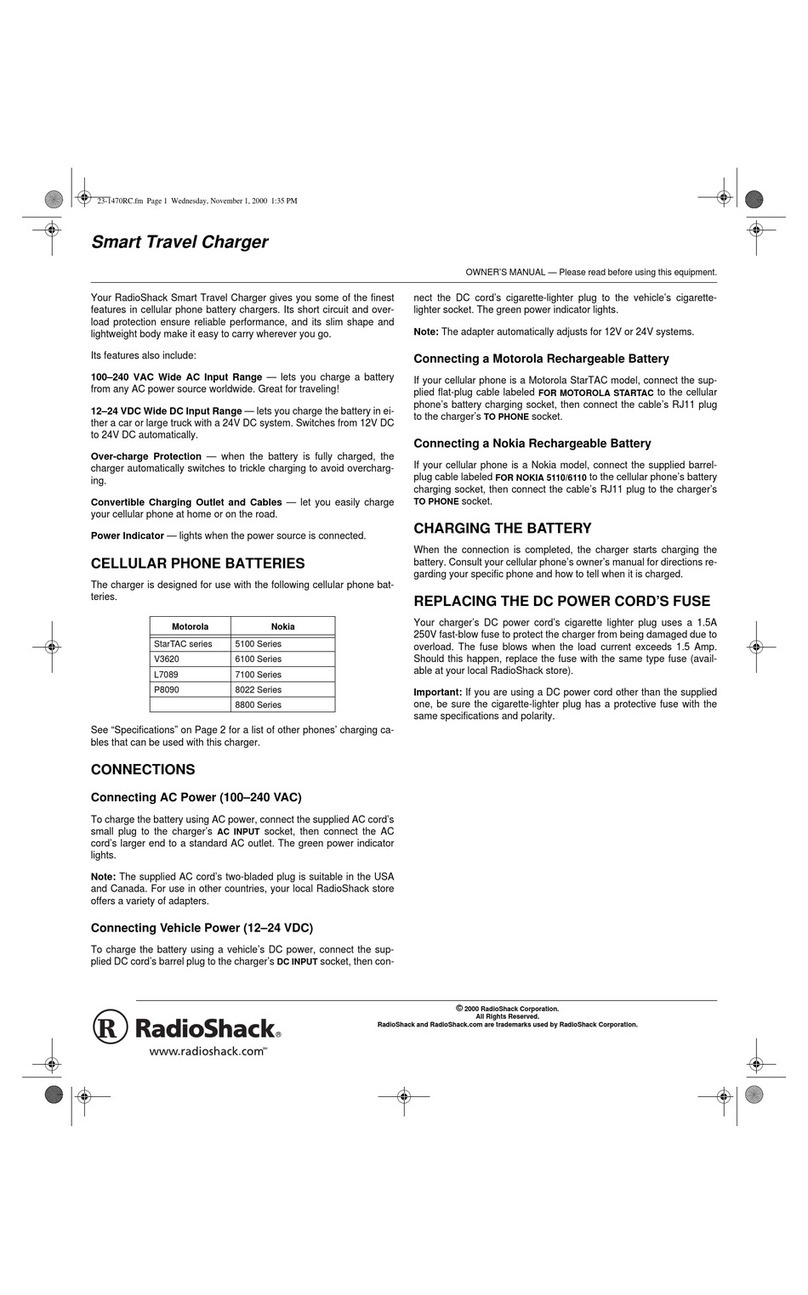 Radio Shack 23-1470RC User manual