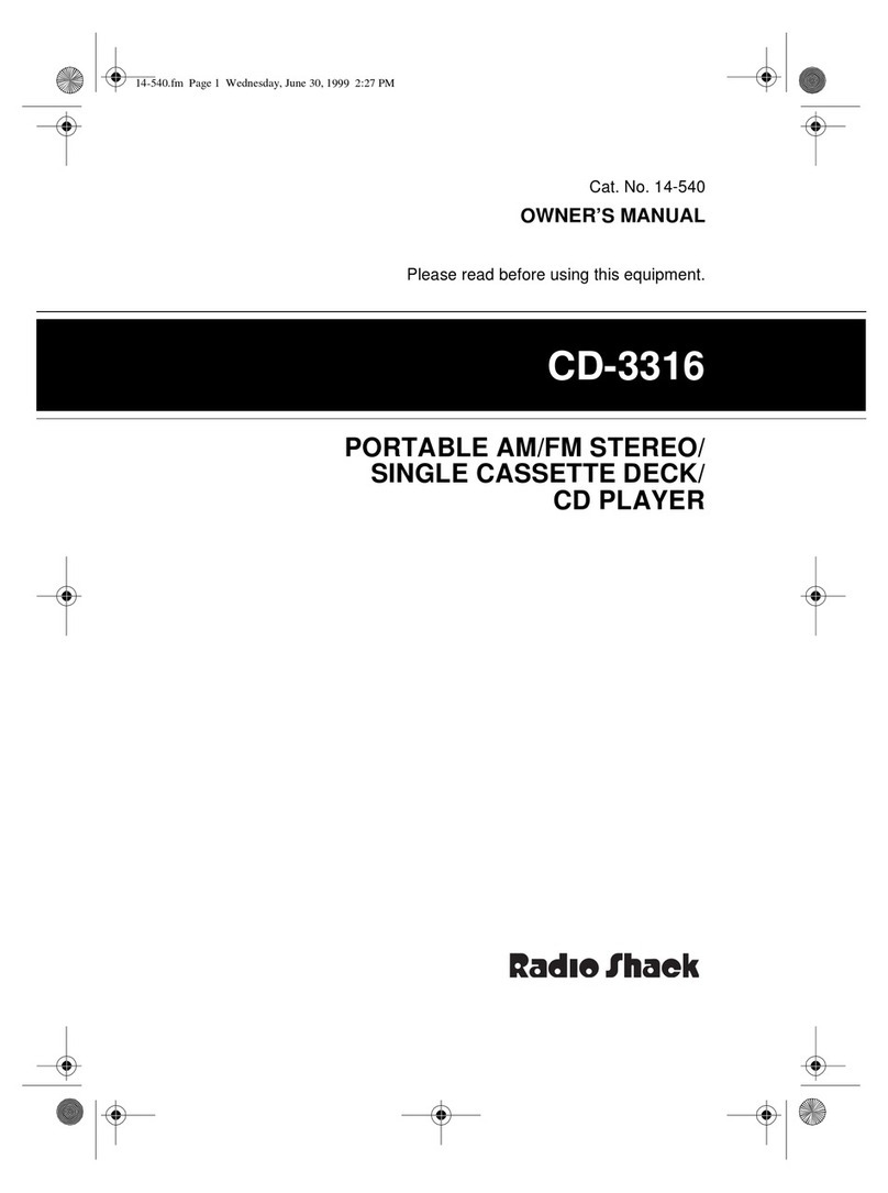Radio Shack CD-3316 owner's manual