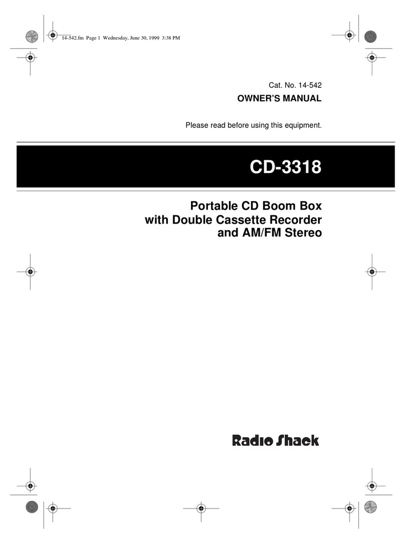 Radio Shack CD-3318 owner's manual