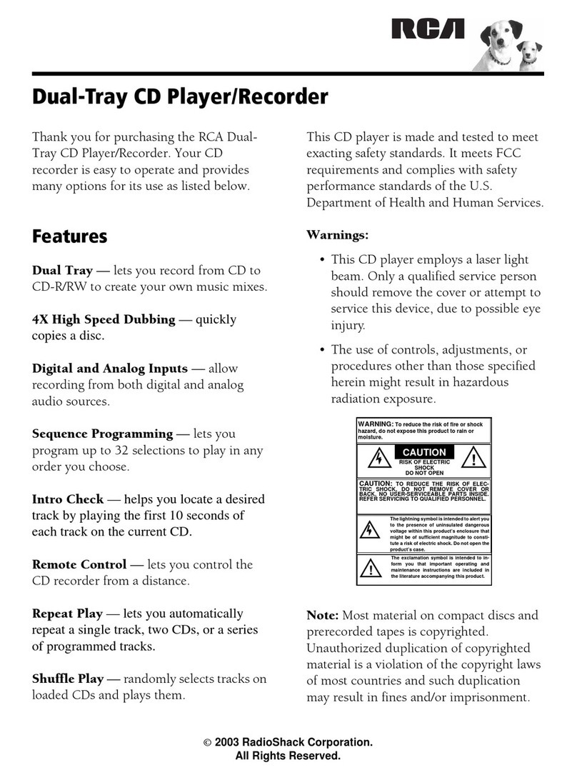 Radio Shack CD Player user manual