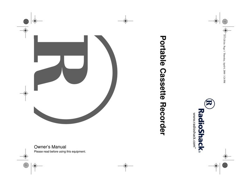 Radio Shack Portable Cassette Recorder User manual
