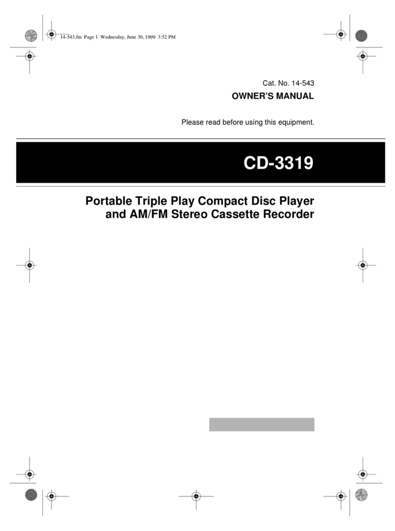 Radio Shack CD-3319 owner's manual