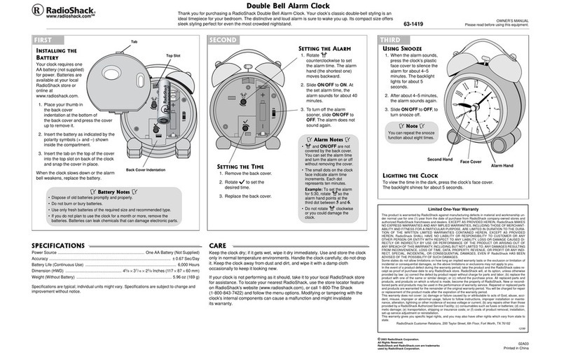 Radio Shack 63-1419 User manual