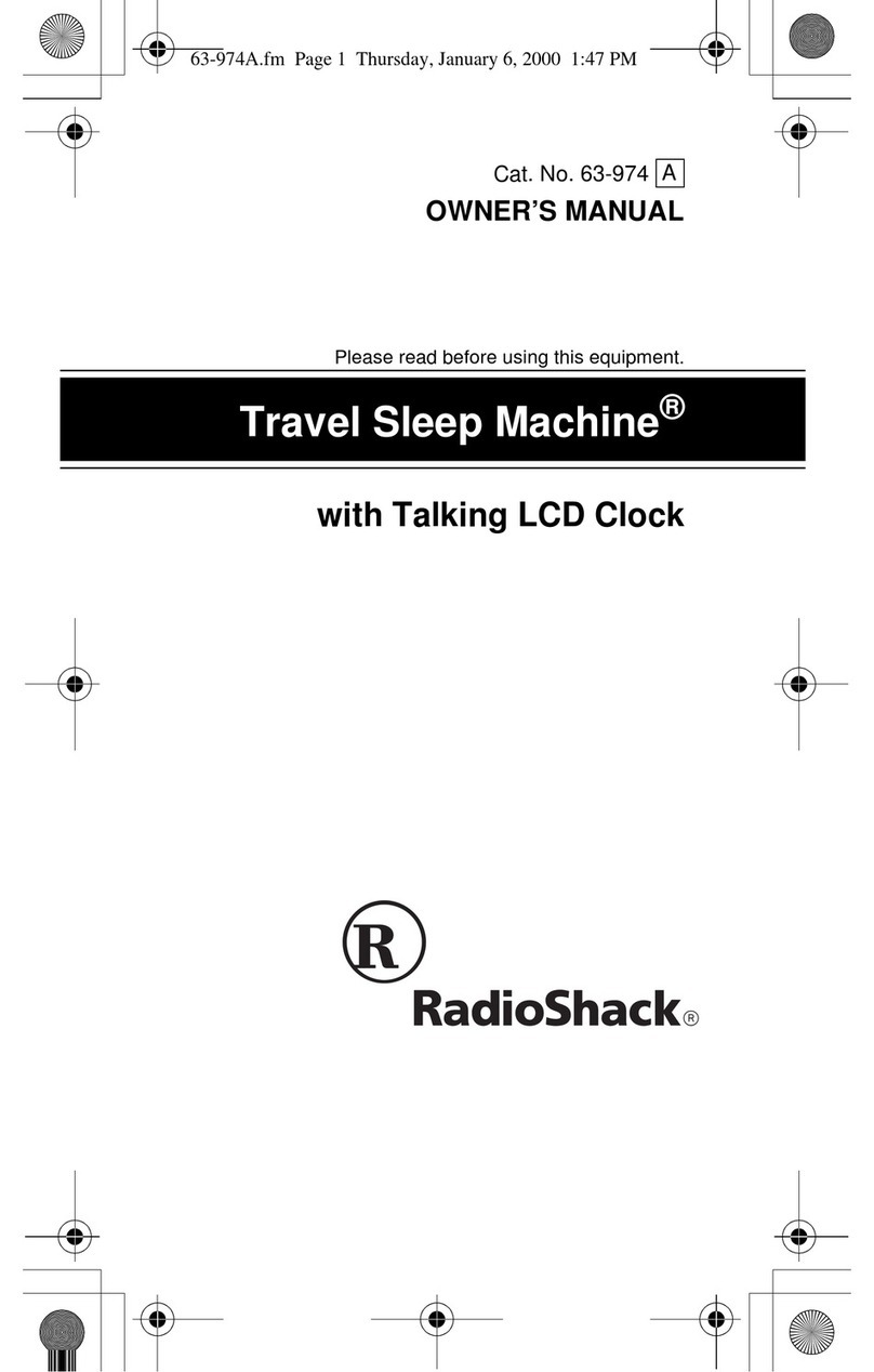 Radio Shack TRAVEL SLEEP MACHINE 63-974 User manual