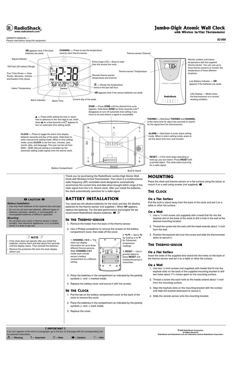 Radio Shack 63-996 User manual