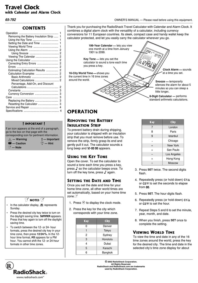 Radio Shack 65-792 User manual
