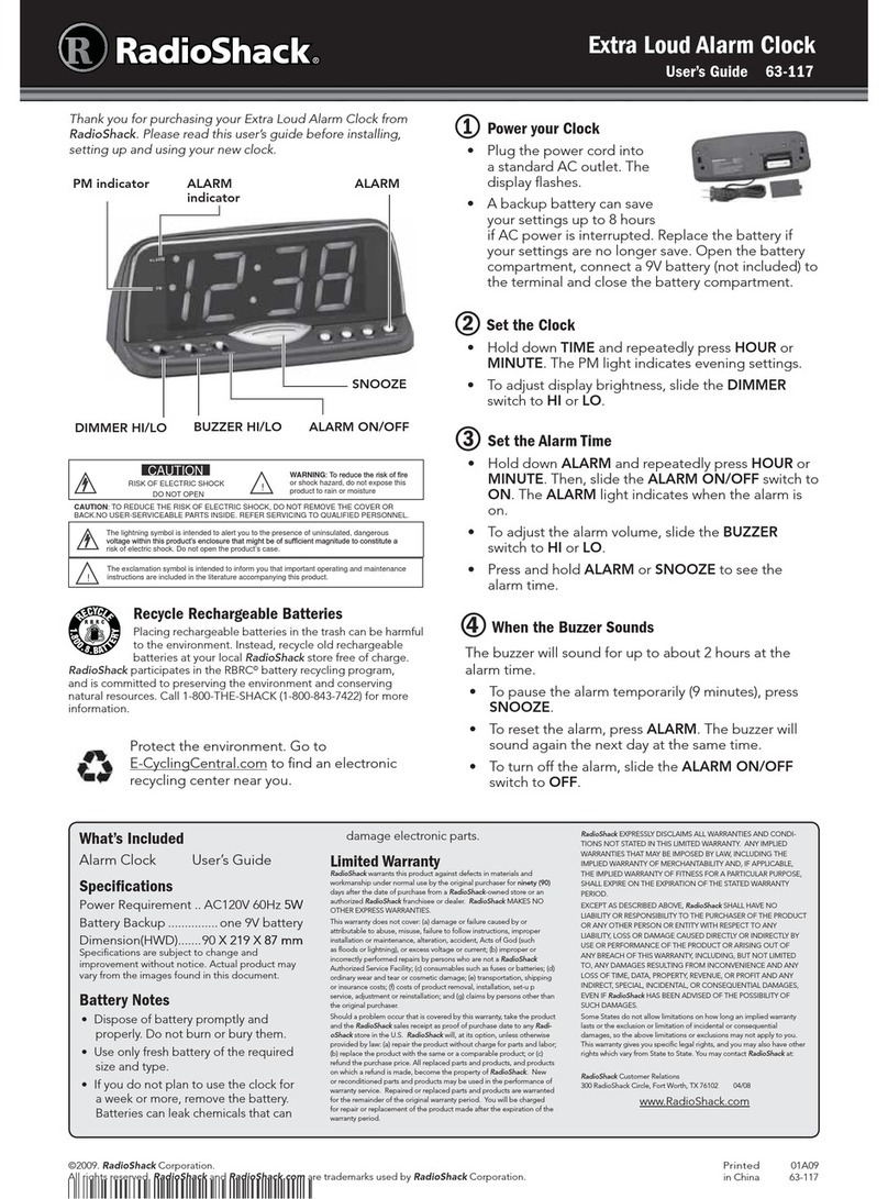 Radio Shack 63-117 User manual