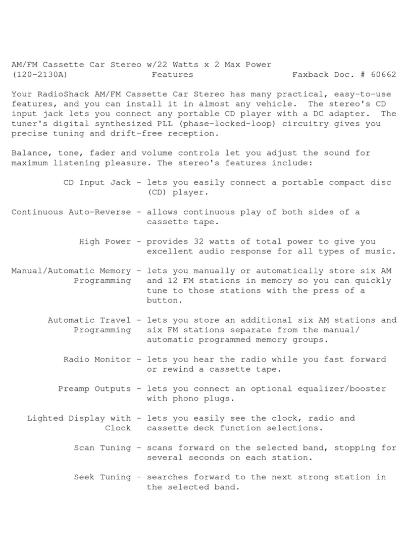 Radio Shack 120-2130A user manual