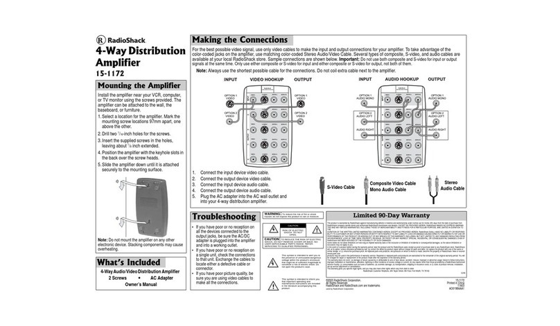 Radio Shack 15-1172 owner's manual