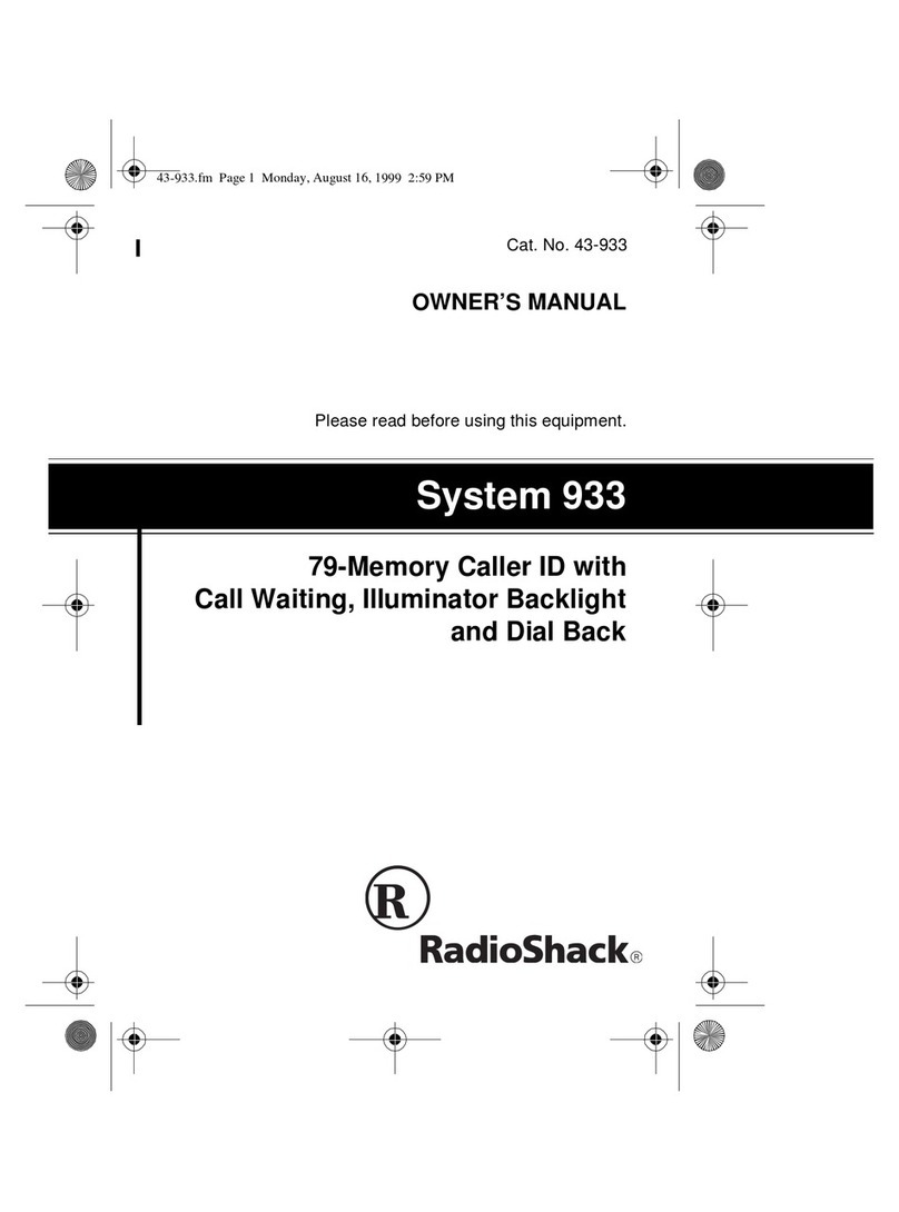 Radio Shack SYSTEM 933 SYSTEM 933 User manual