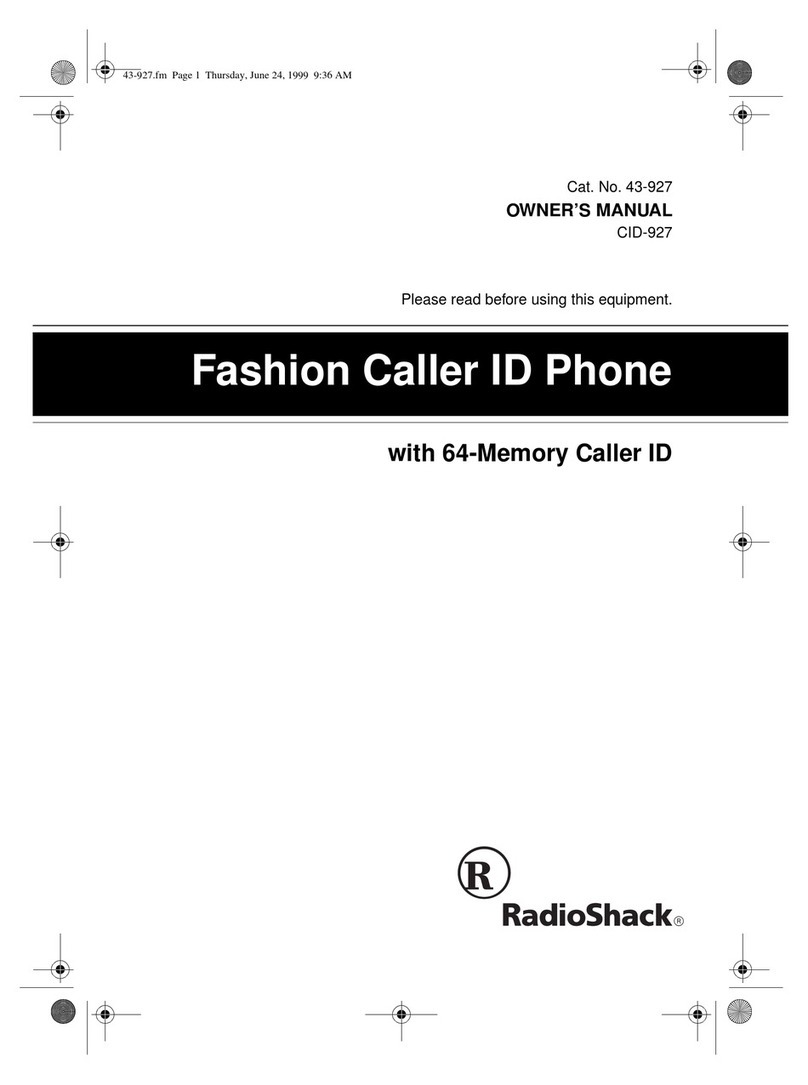 Radio Shack CID-927 owner's manual