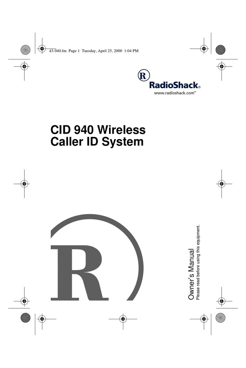 Radio Shack CID 940 User manual Radio Shack CID 940 User manual