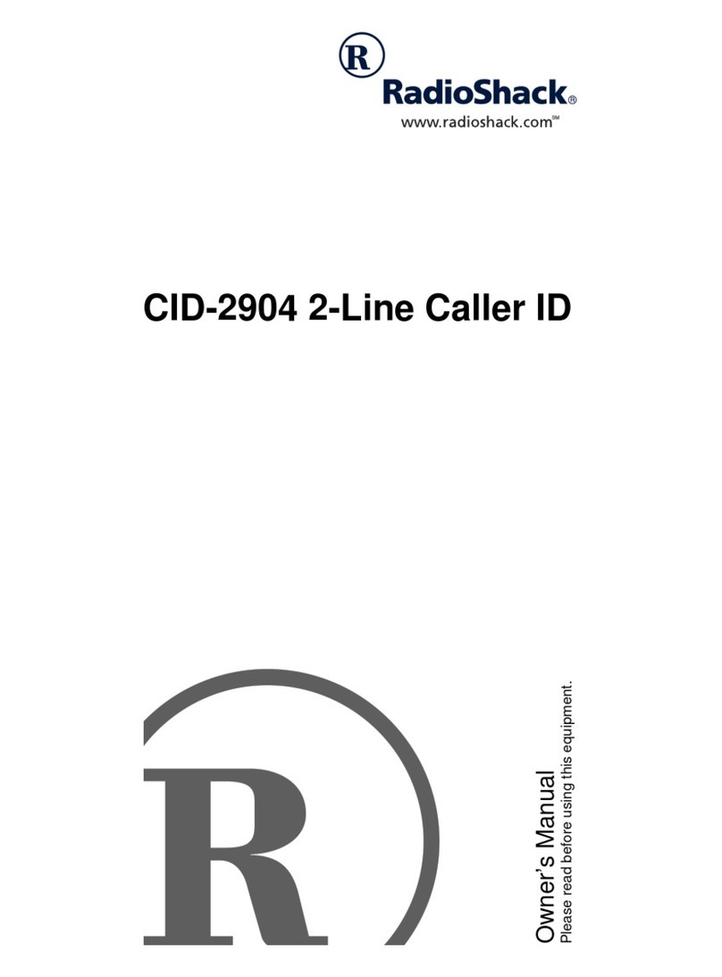 Radio Shack CID-2904 User manual Radio Shack CID-2904 User manual