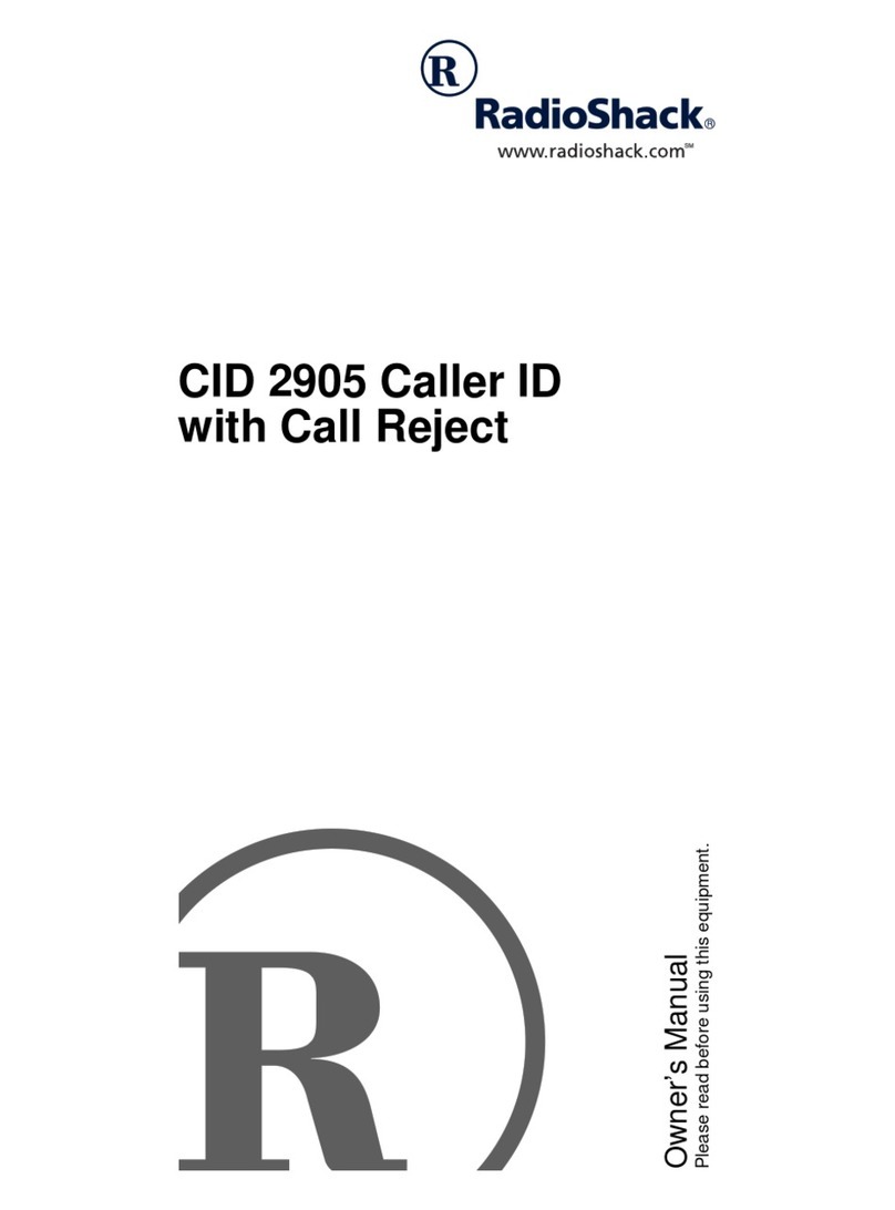 Radio Shack CID 2905 User manual