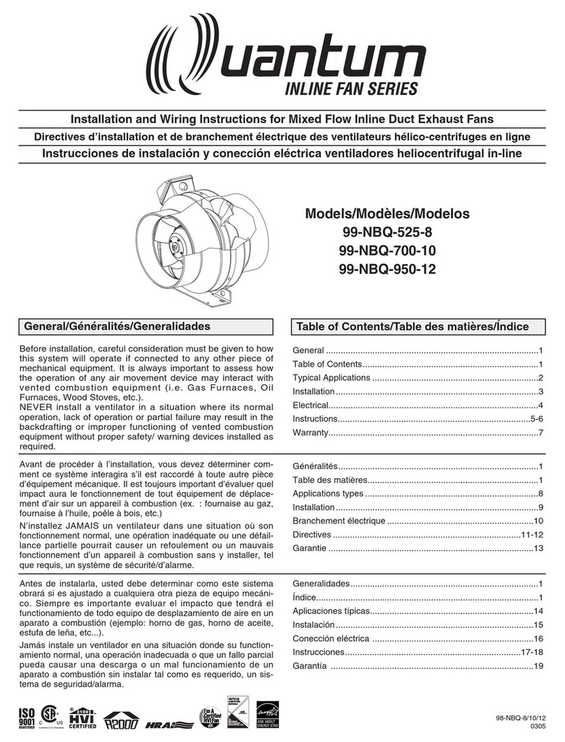 Quantum 99-NBQ-525-8 Installation and wiring instructions