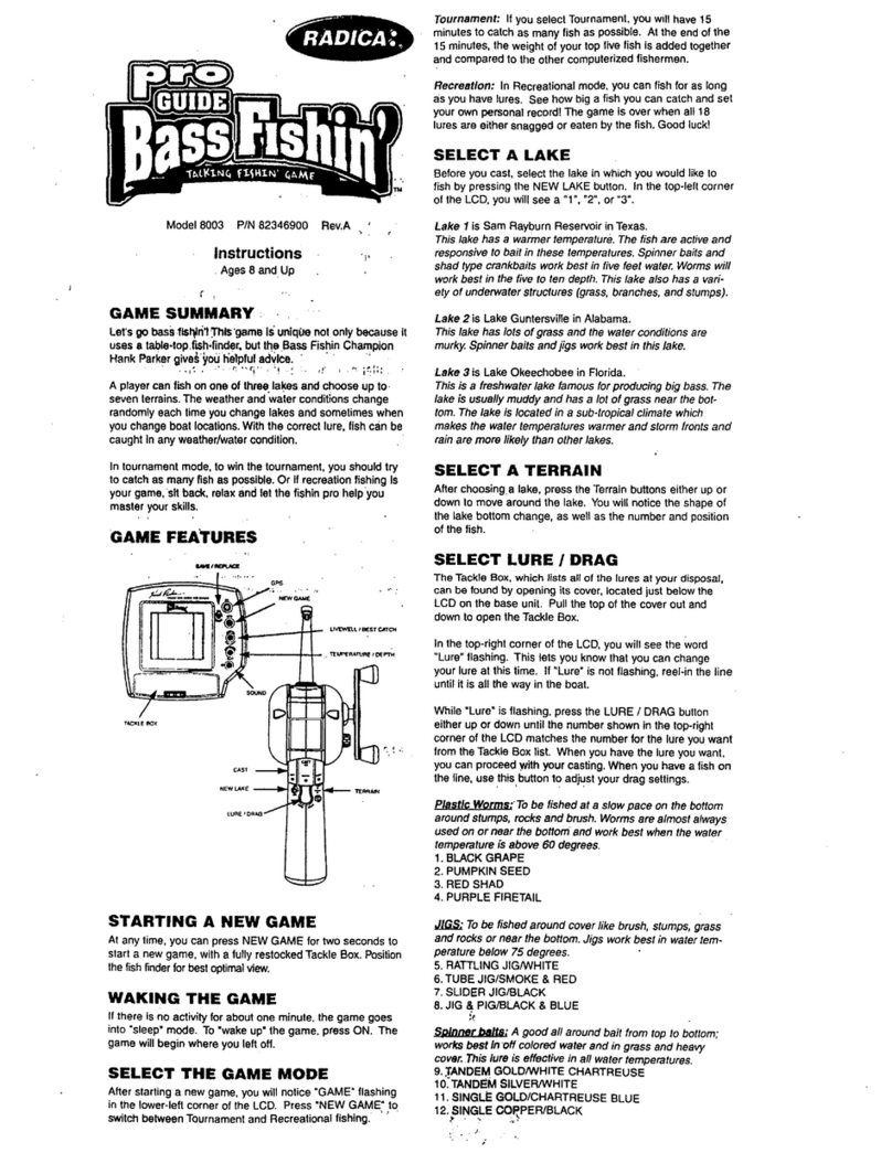 Radica Games Pro Guide Bass Fishin' 8003 instructions Radica Games Pro Guide Bass Fishin' 8003 instructions