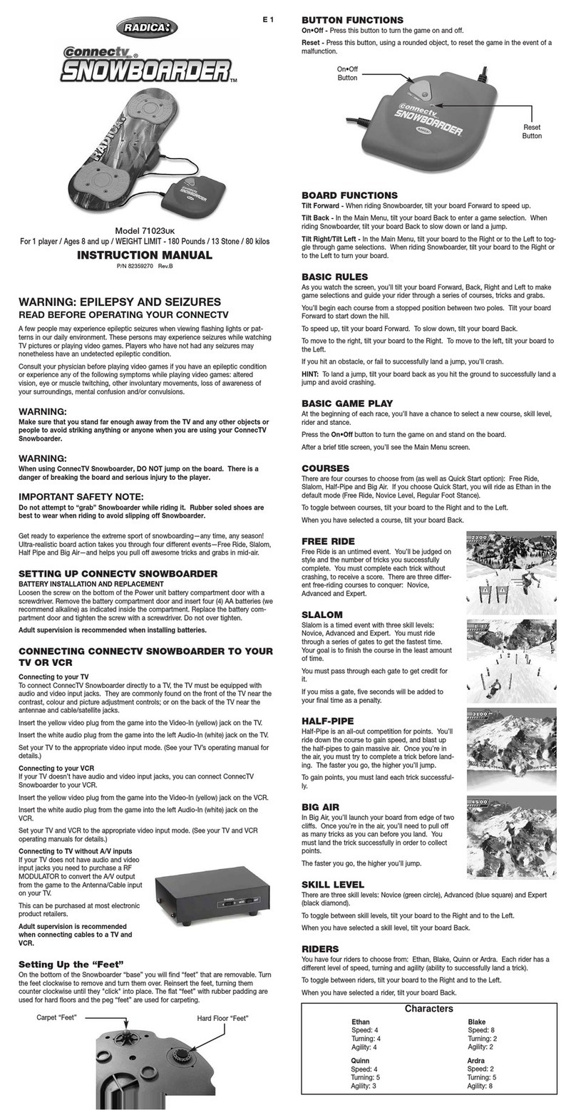 Radica Games Connectv Snowboarder 71023UK instruction manual Radica Games Connectv Snowboarder 71023UK instruction manual