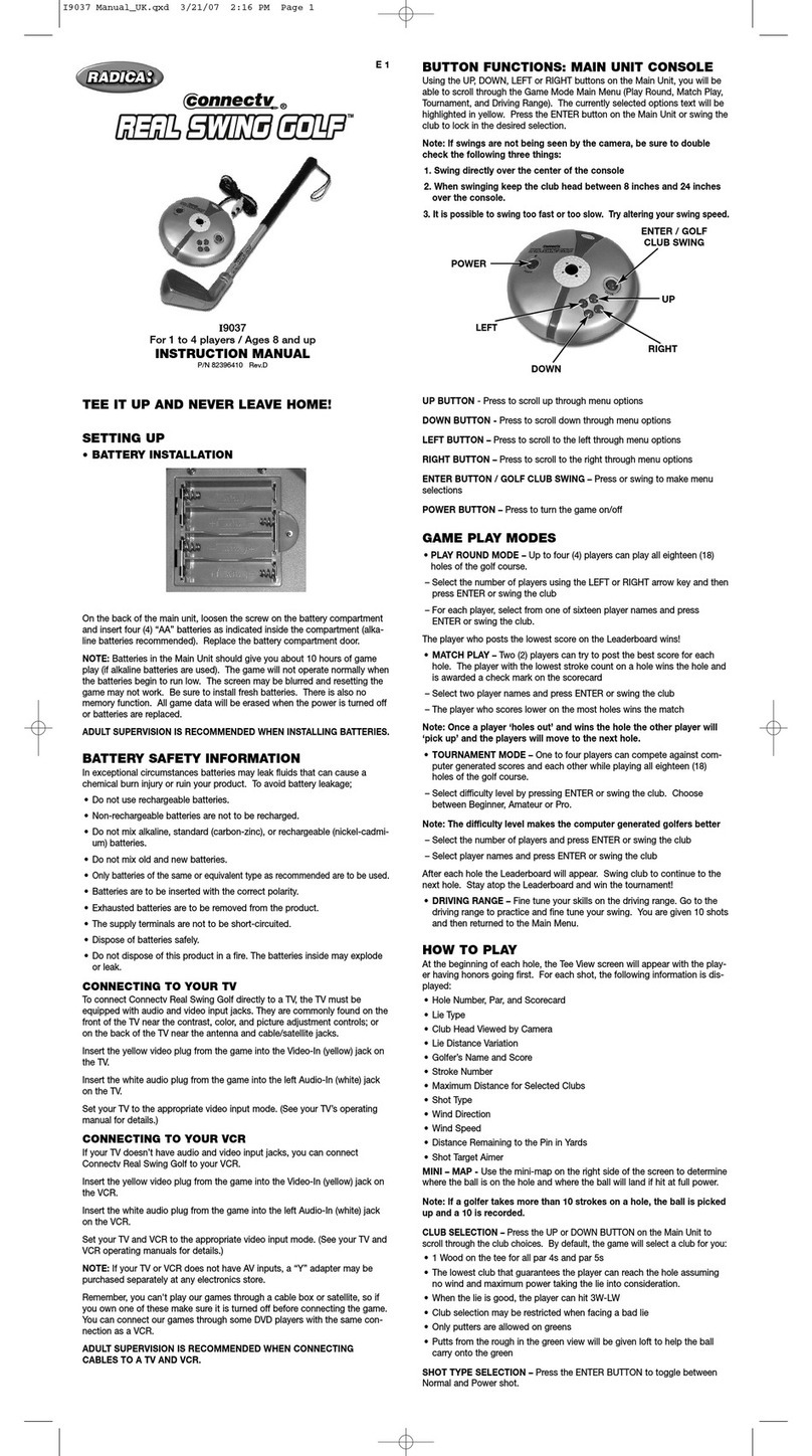 Radica Games Connectv Real Swing Golf I9037 instruction manual