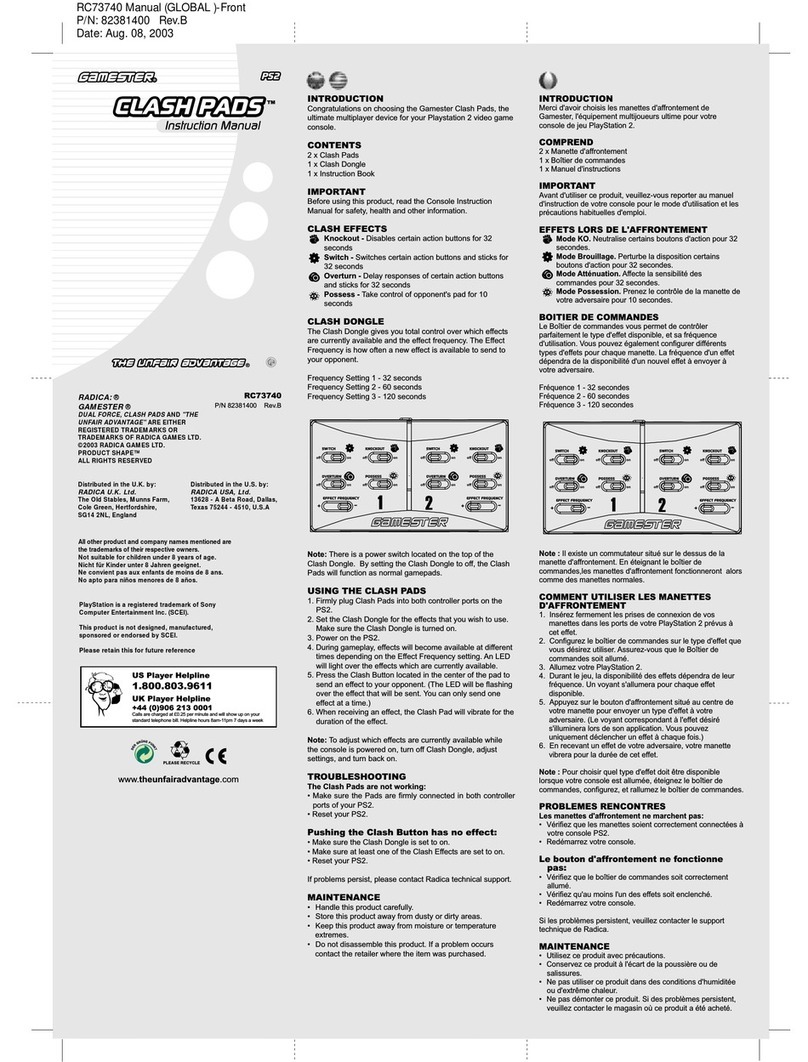 Gamester RC73740 instruction manual