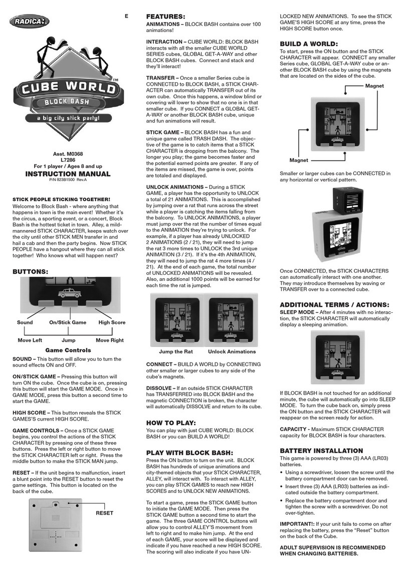 Radica Games Cube World L7286 instruction manual Radica Games Cube World L7286 instruction manual