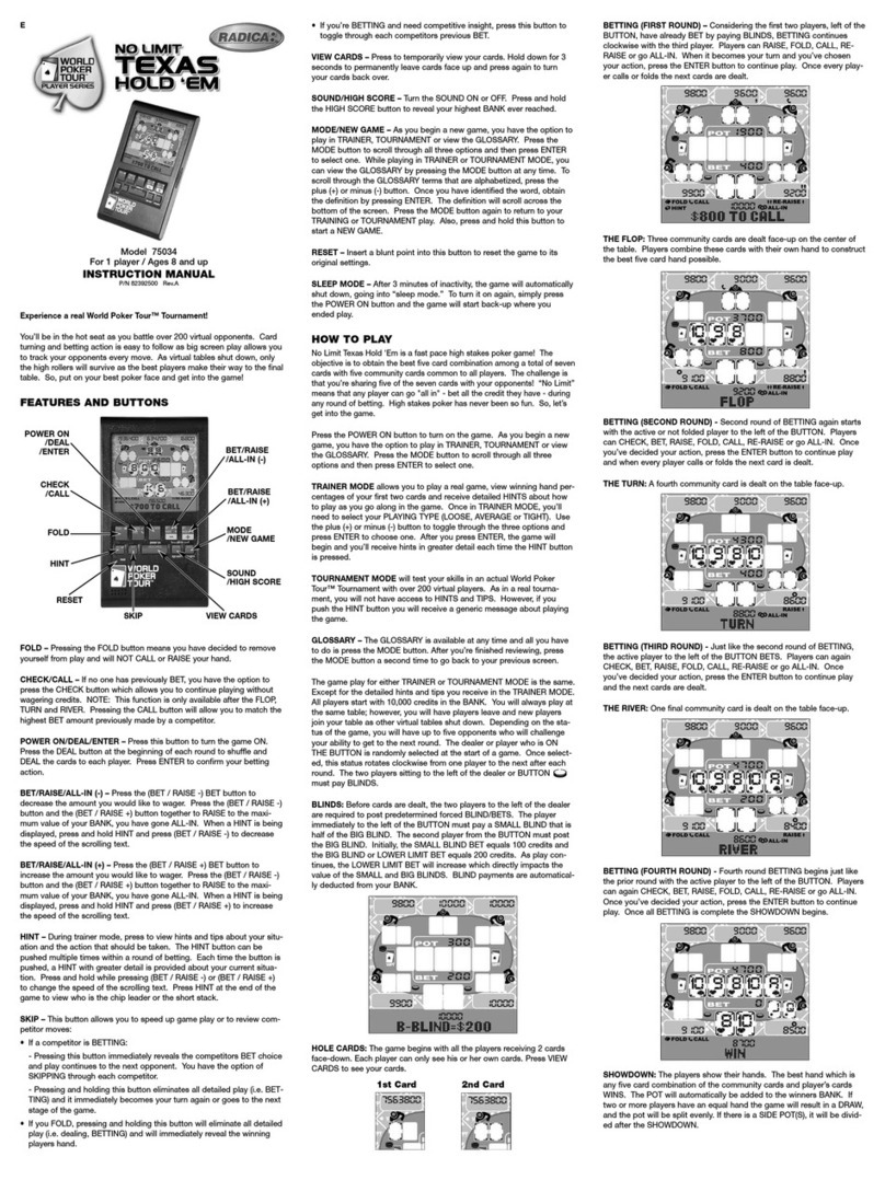 Radica Games 75034 instruction manual