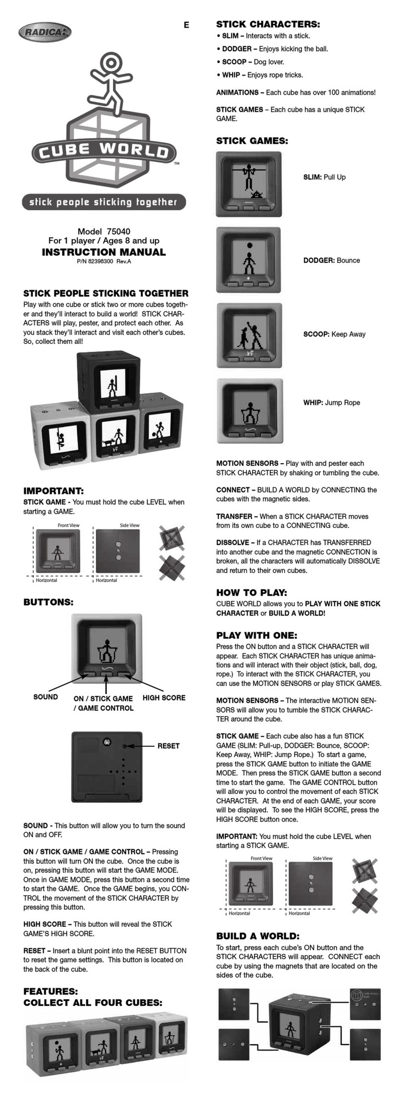 Radica Games 75040 instruction manual