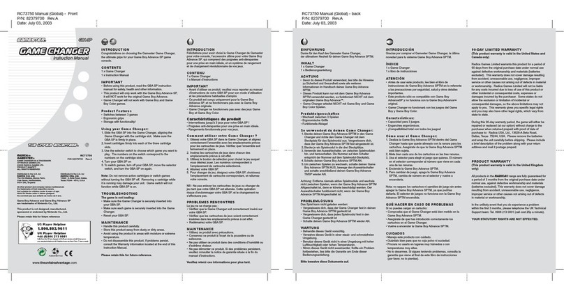 Radica Games 75015 instruction manual