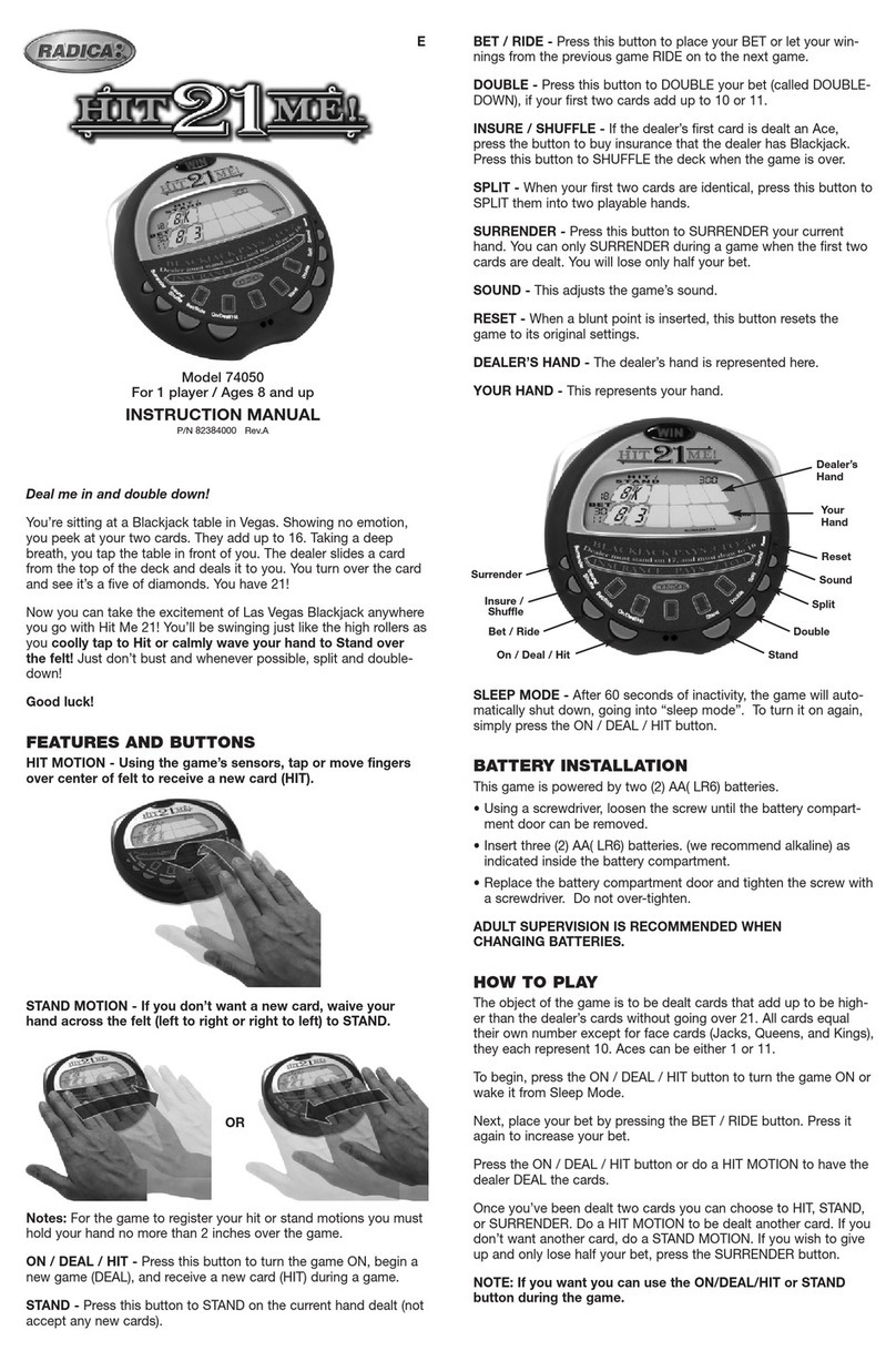 Radica Games 74050 instruction manual Radica Games 74050 instruction manual