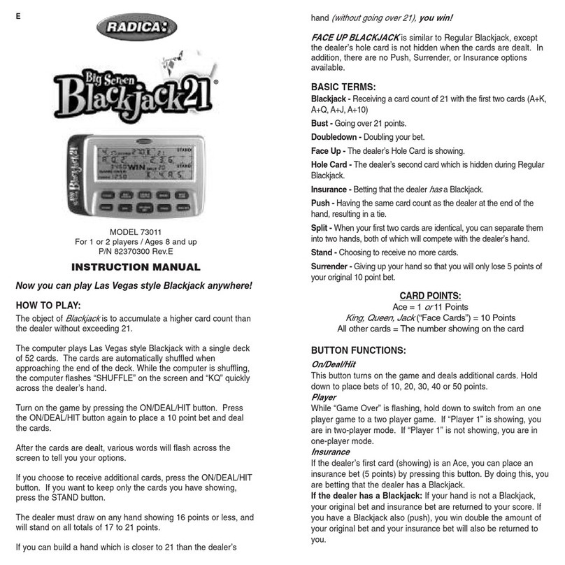 Radica Games 73011 instruction manual