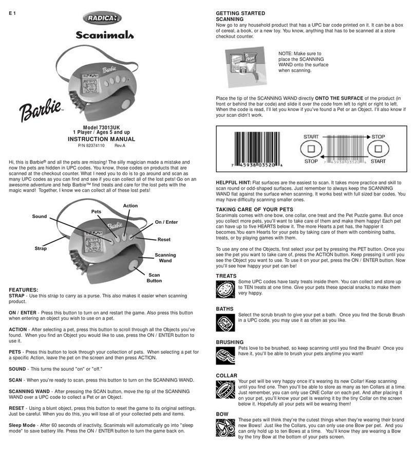 Radica Games Barbie Scanimals 73013UK instruction manual Radica Games Barbie Scanimals 73013UK instruction manual