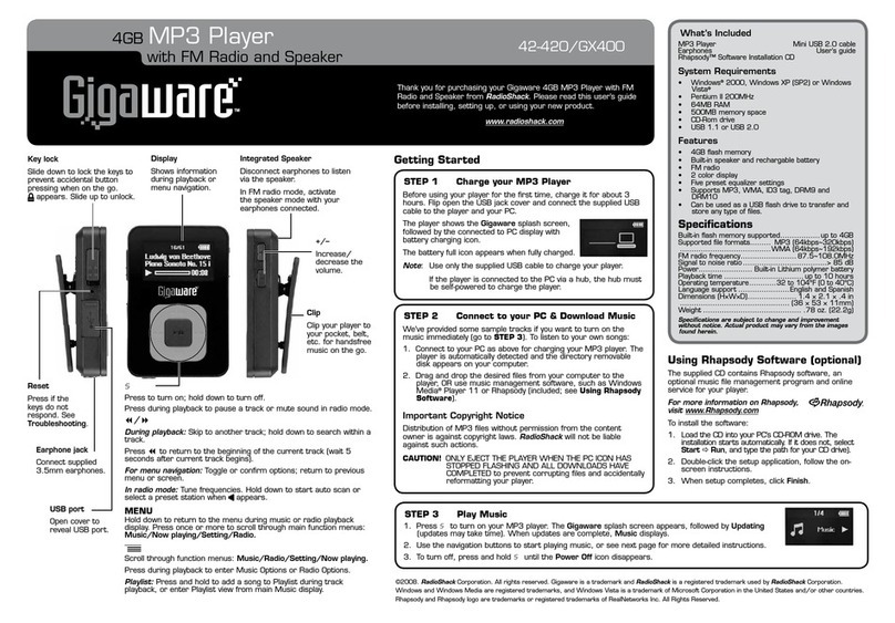 Radio Shack Gigaware 42-420 user guide