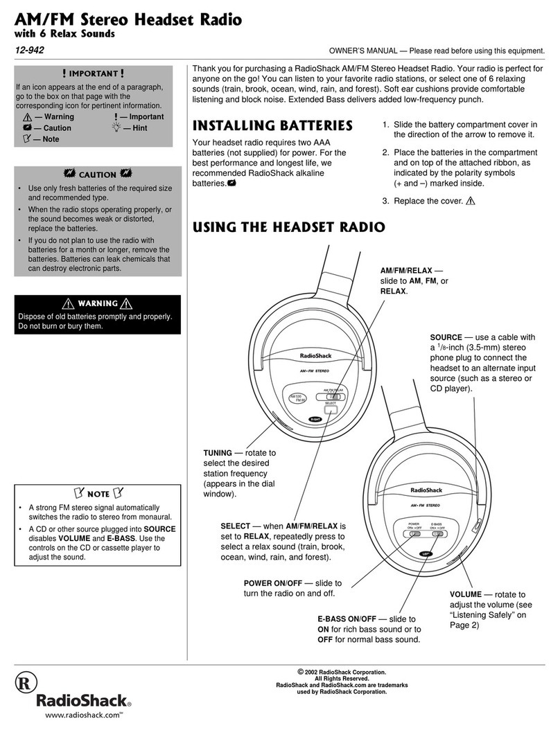 Radio Shack 12-942 owner's manual