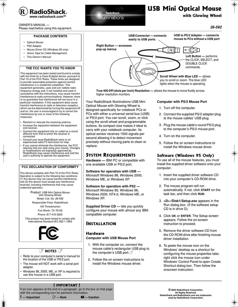 Radio Shack 26-592 owner's manual
