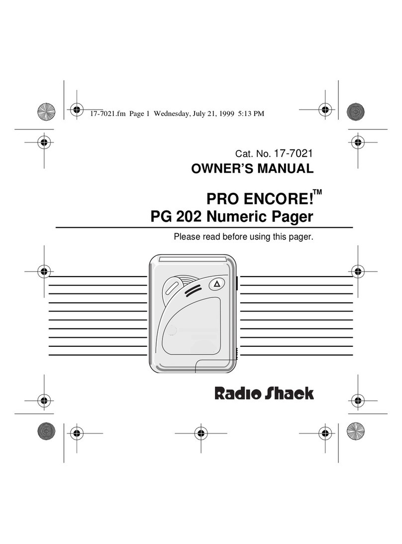 Radio Shack PRO ENCORE! PG 202 User manual Radio Shack PRO ENCORE! PG 202 User manual