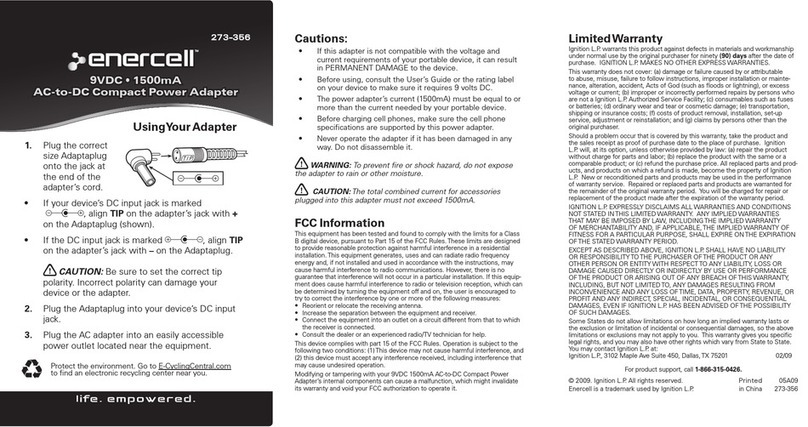 Enercell Enercell 273-356 User manual