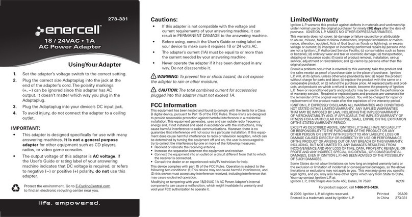 Enercell Enercell 273-331 user guide Enercell Enercell 273-331 user guide
