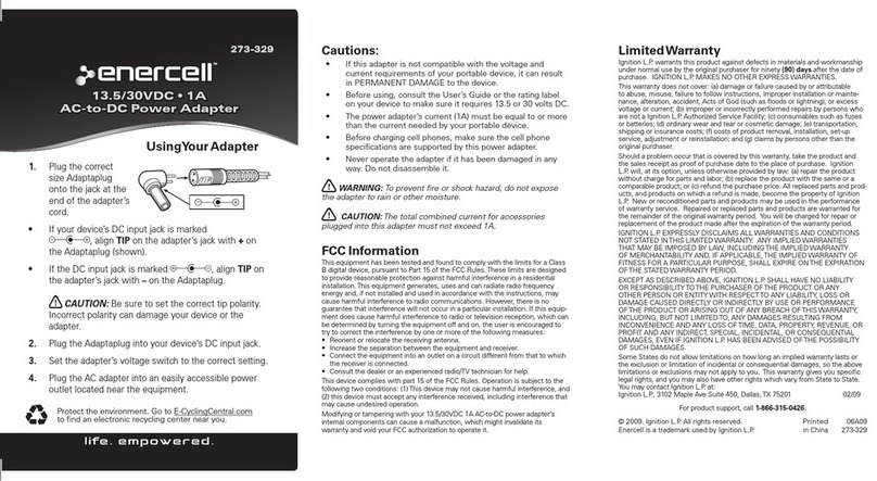 Enercell Enercell 273-329 User manual