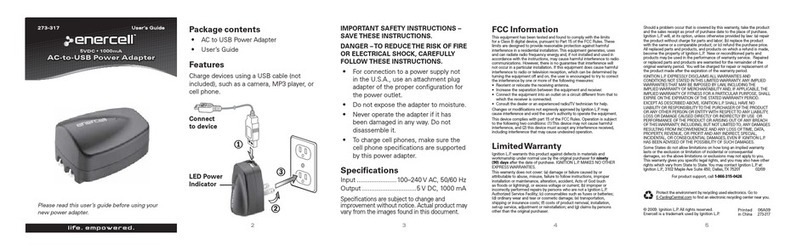 Radio Shack Enercell 273-317 User manual