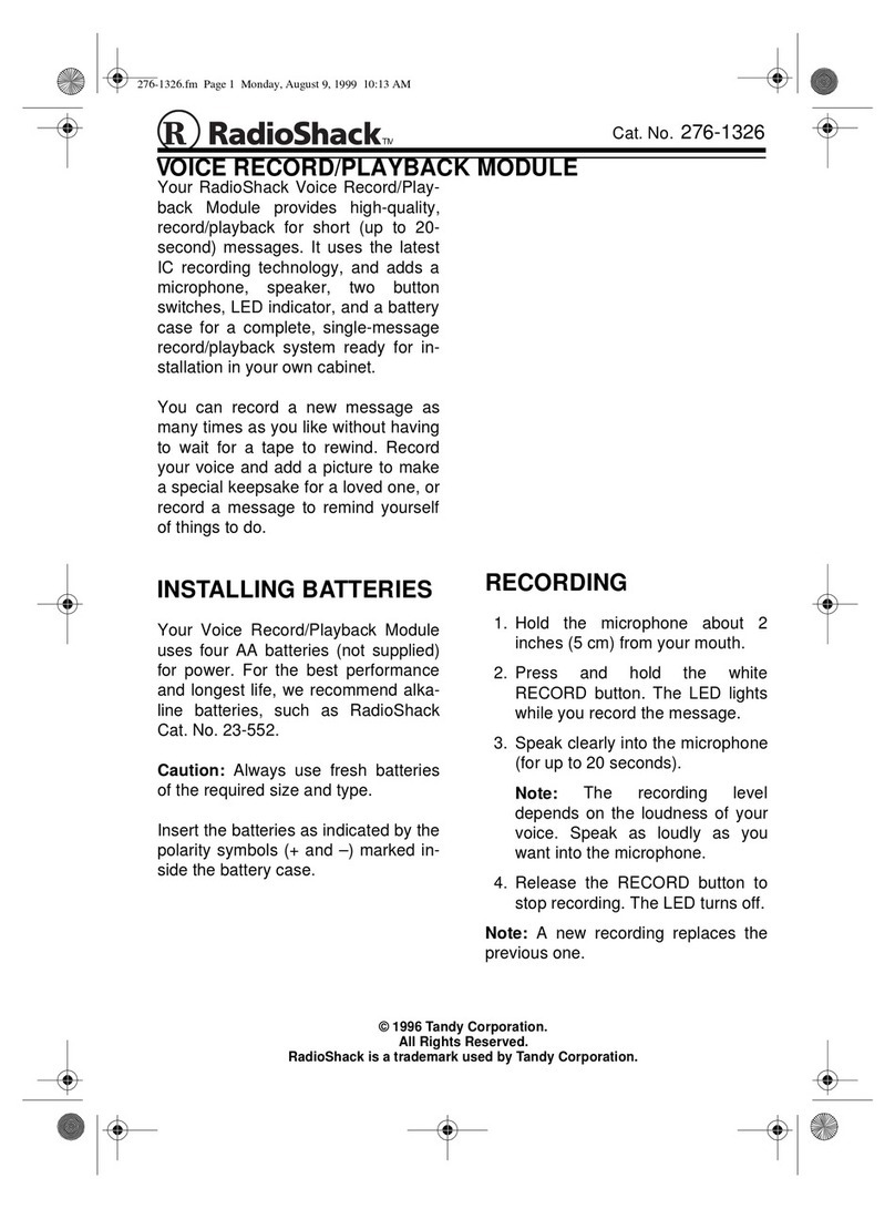 Radio Shack 276-1326 user manual