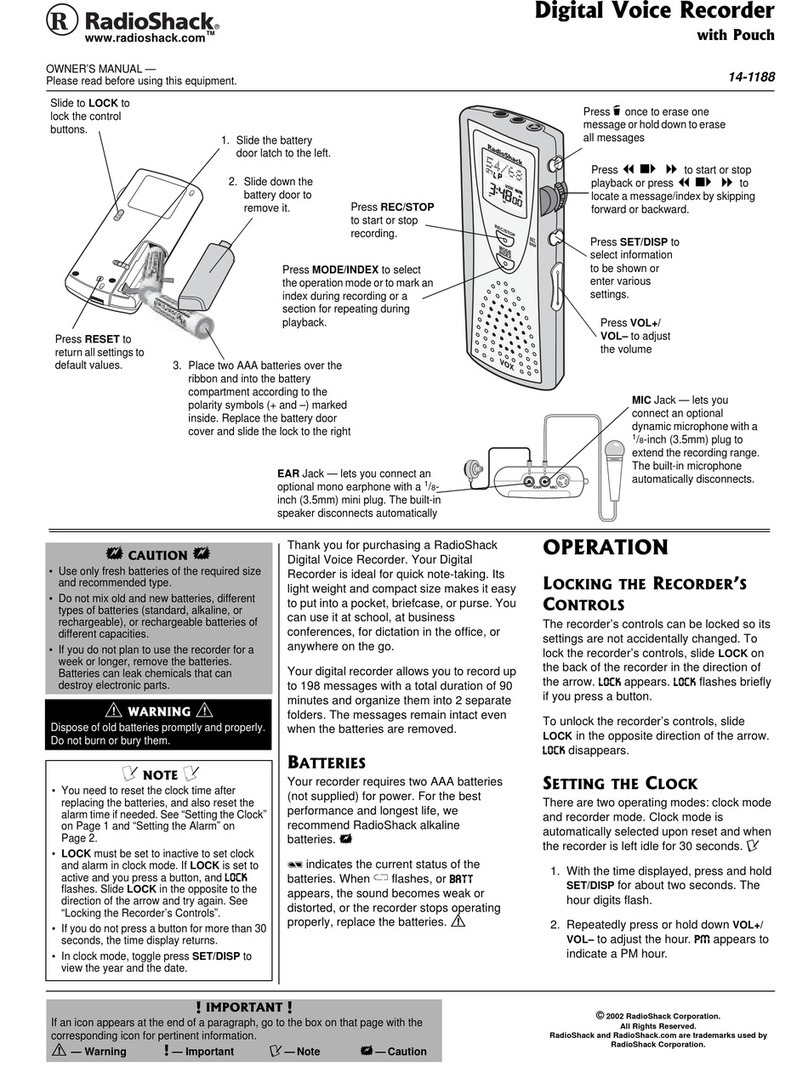 Radio Shack 14-1188 owner's manual