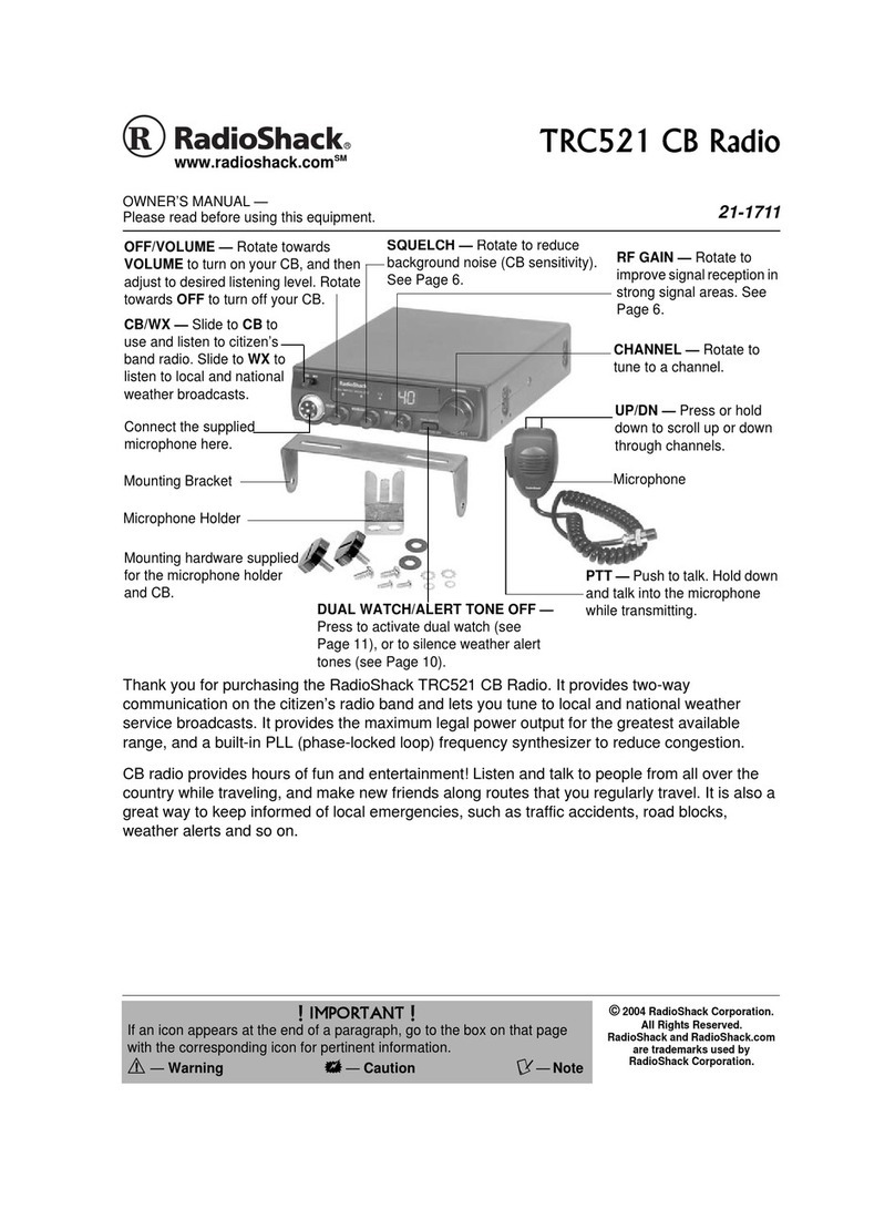 Radio Shack TRC521 CB User manual