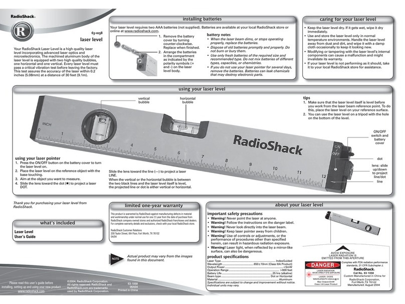 Radio Shack 63-1058 user guide
