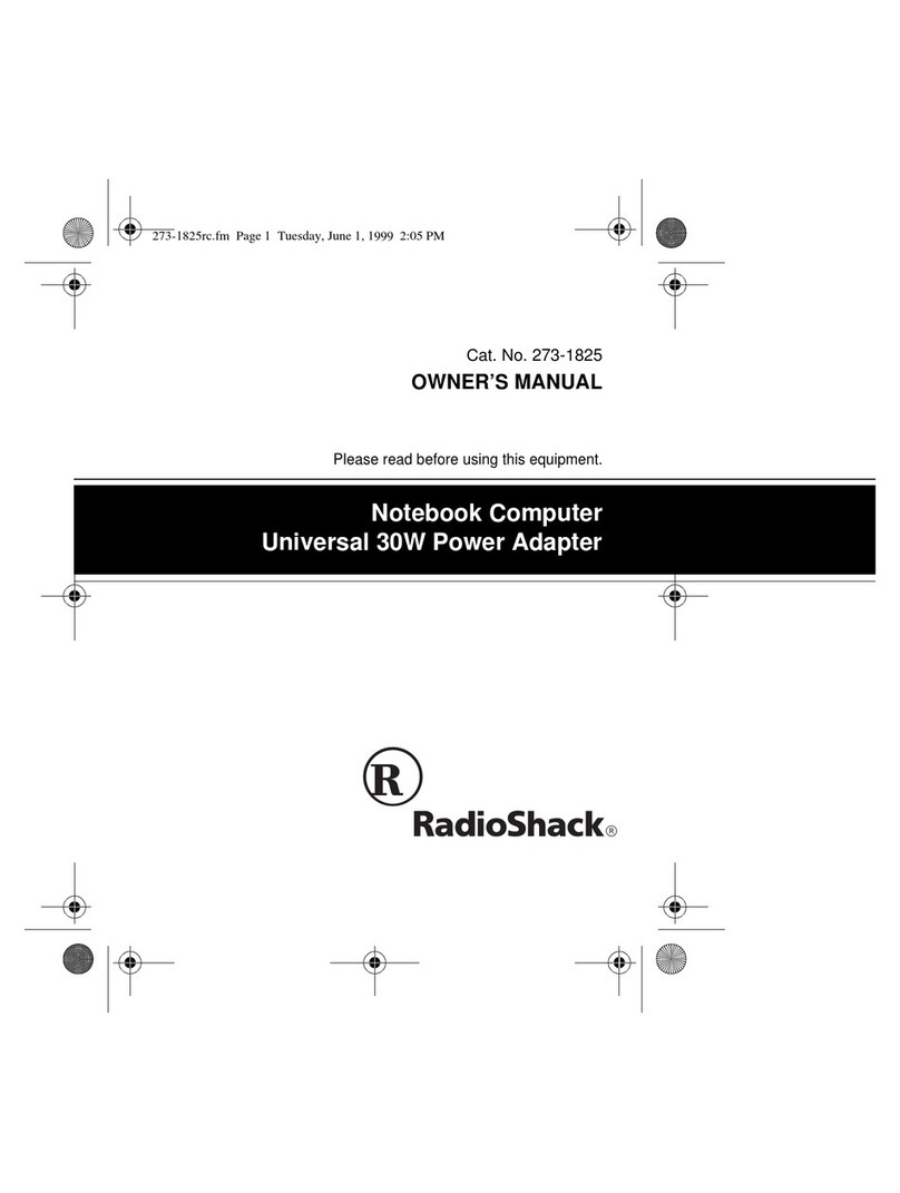Radio Shack Notebook Computer Universal 30W Power... owner's manual