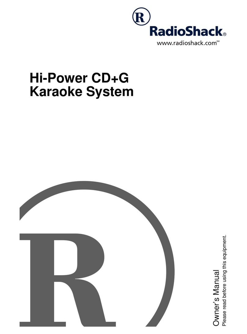 Radio Shack Hi-Power CD+G Karaoke System owner's manual