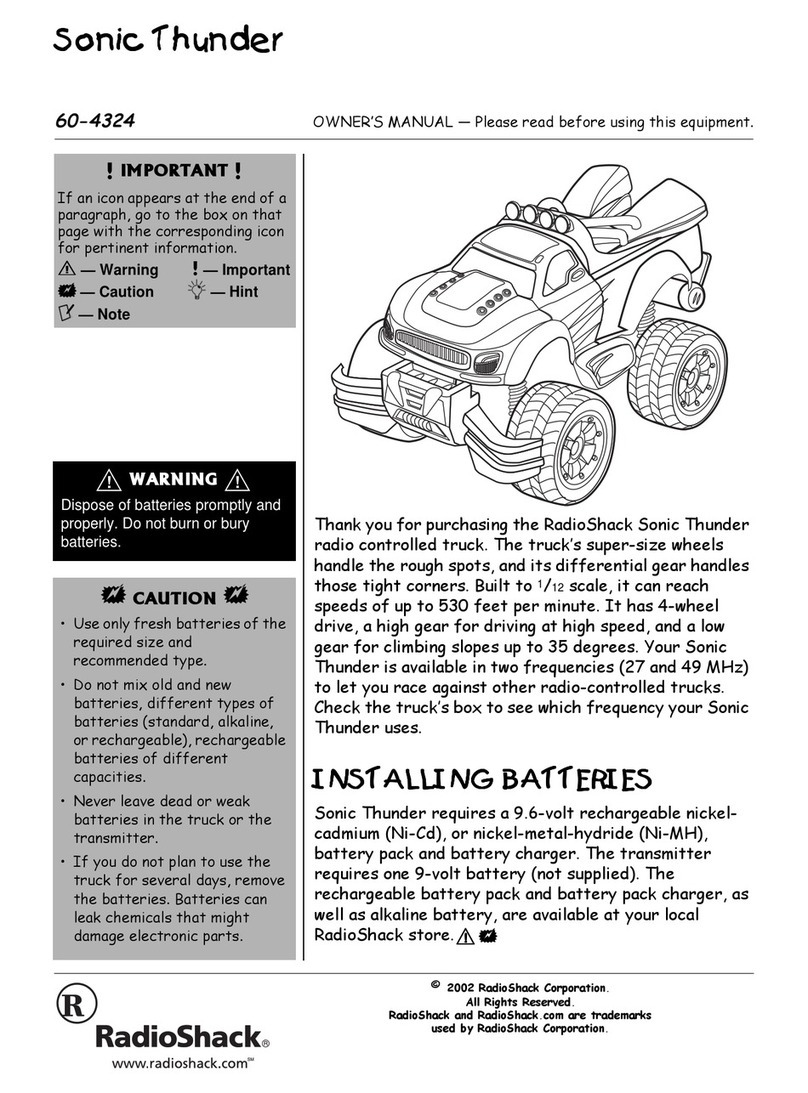 Radio Shack Sonic Thunder 63-4324 User manual