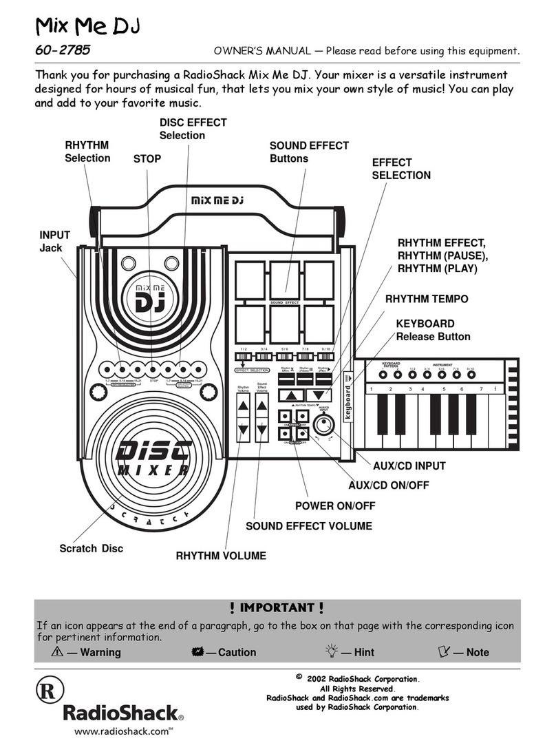 Radio Shack MIX ME DJ 60-2785 owner's manual