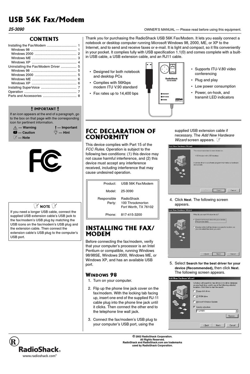Radio Shack 25-3090 owner's manual