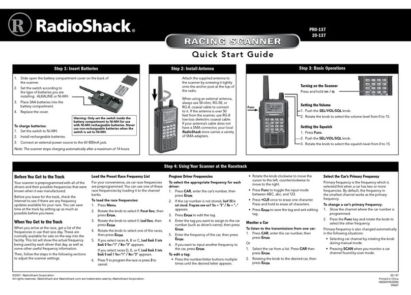 Radio Shack PRO-137 User manual