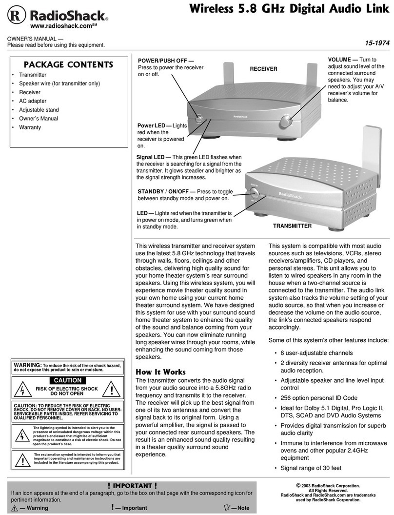 Radio Shack 15-1974 owner's manual