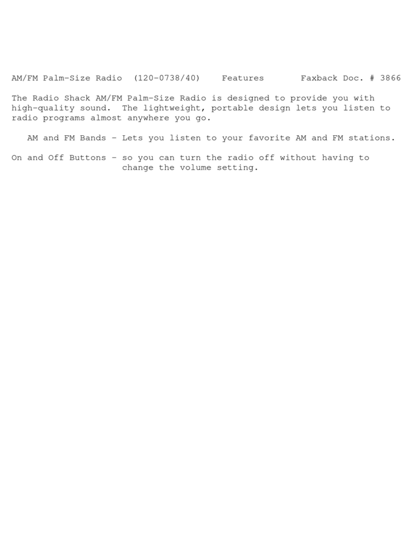 Radio Shack 120-0738/40 user manual